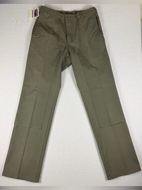 NWT Vintage Patagonia Work Pants Size 32x34 Olive Green Cotton Utility Trousers